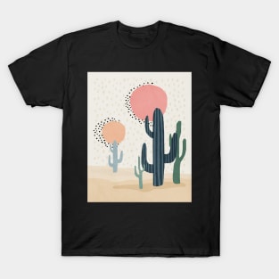 Cacti, Abstract, Sun, Mid century modern kids wall art, Nursery room T-Shirt